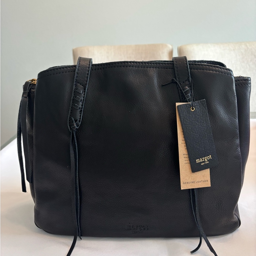 Women’s Margot Elegant Black Leather Shoulder Bag